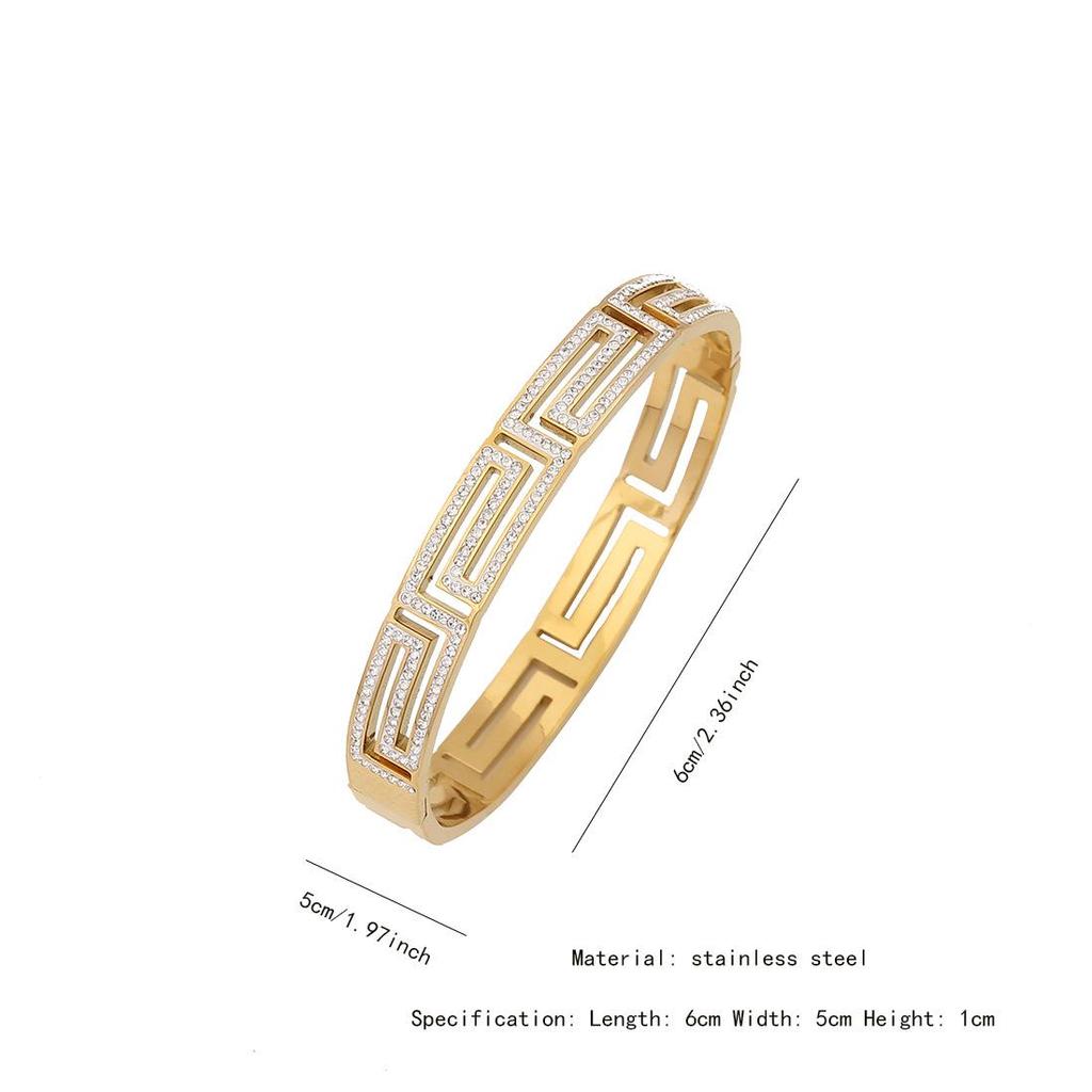 Eis Süßes Voll Diamant Schlangenarmband mit Zirkonia-Blumen – Edelstahl Europäischer & Amerikanischer Modeschmuck