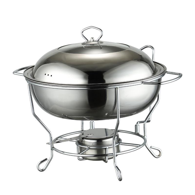 Stainless Steel Round Buffet Stove - Commercial Heated Food Warmer