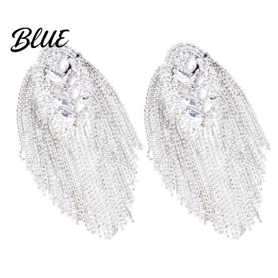 Fringe Shoulder Brooch 1/2Pcs Rhinestone Tassel Epaulet Men Women Uniforms