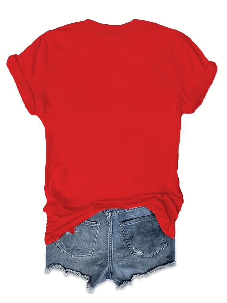 Women's Summer 100% Cotton Fashion Casual New York City Pattern Printed Loose Round Neck Short Sleeve T-shirt Top