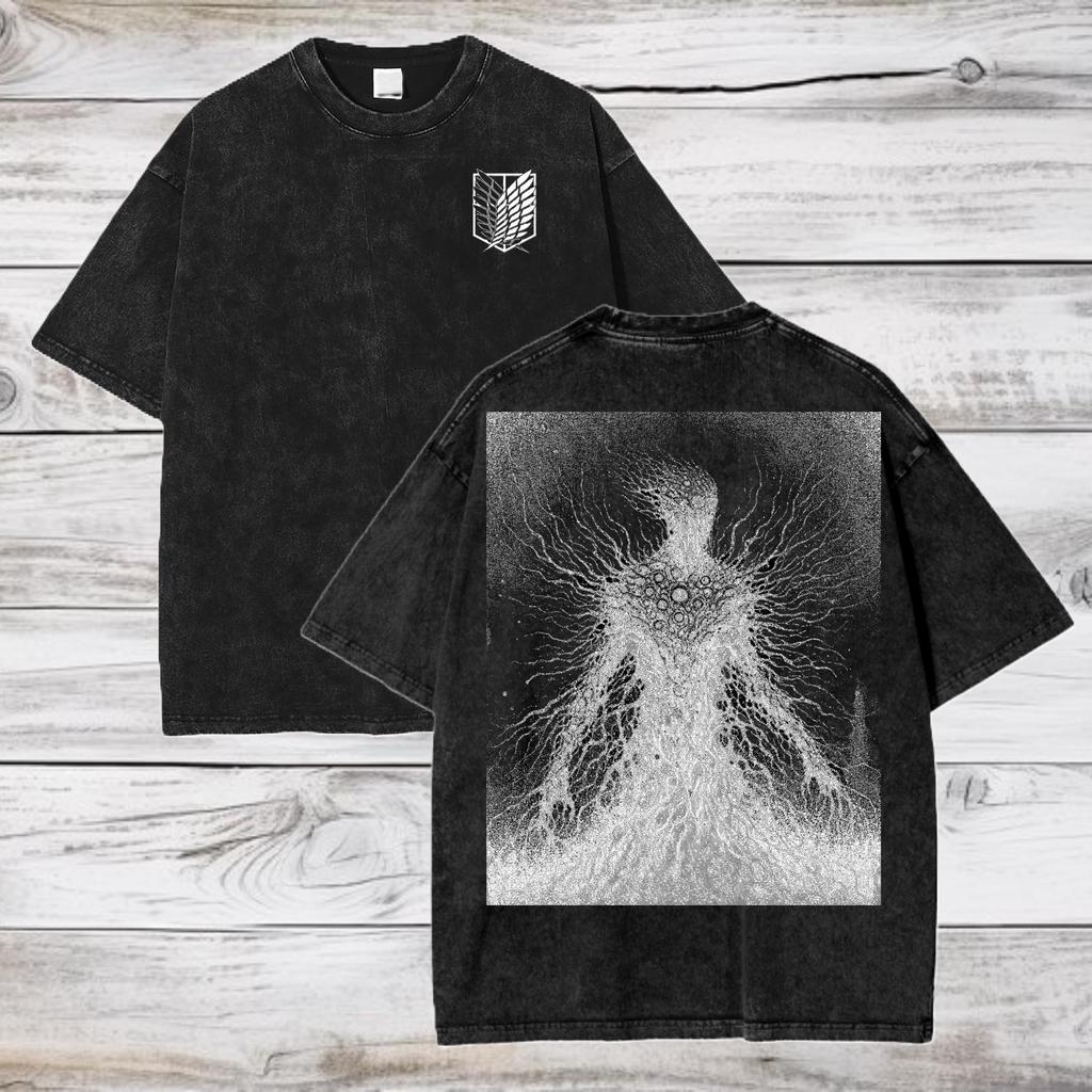 Attack On Titan Eren Yeager Oversized Acid Wash T-Shirt
