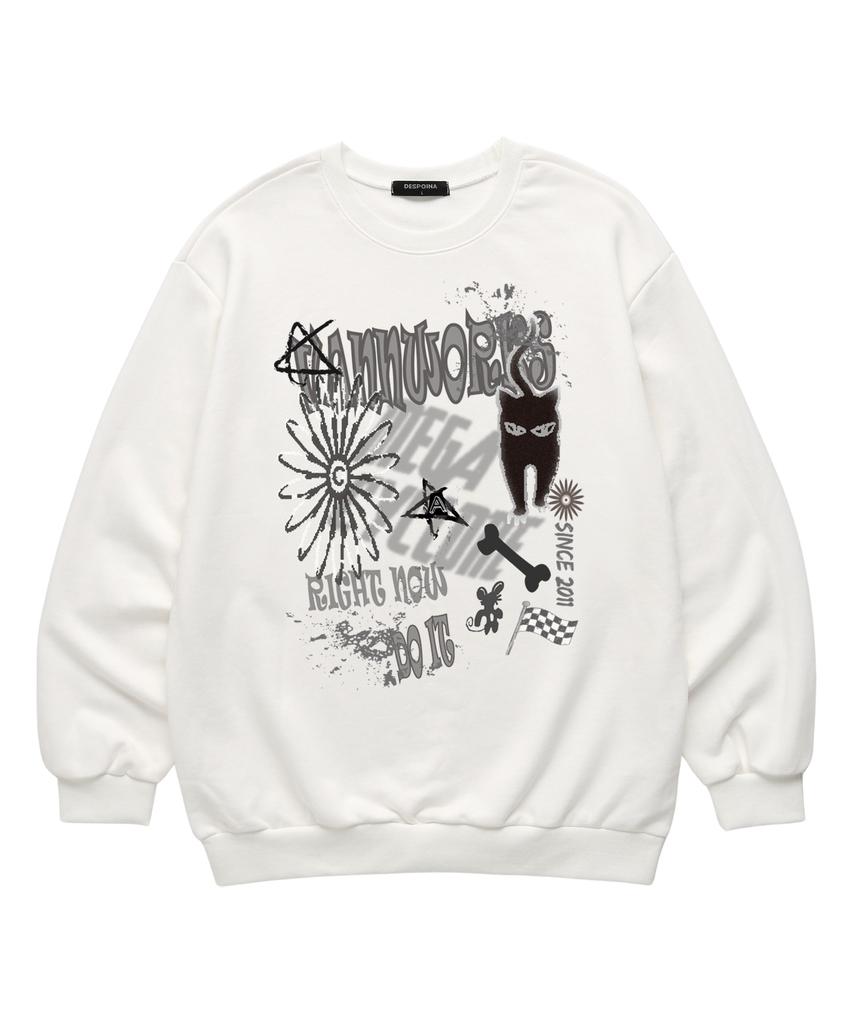 VANNWORKS Cat Do It Sweatshirt (Vls0081) White (Type B)