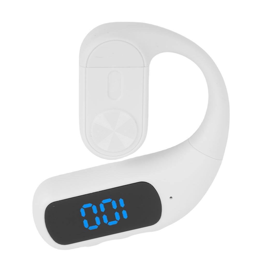Wireless Earpiece Bluetooth Stereo Ear Hook Single Ear Business Sport Earphone with Noise Canceling Mic Digital Display