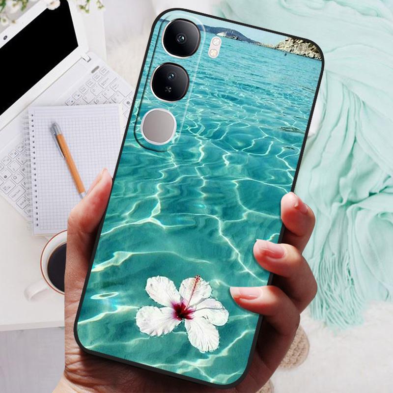 Vivo V40 Lite IDN V40SE Y200 Y300 Telefon Kılıfı Arka Kapak Moda Çiçek Kelebek Yumuşak TPU Kılıflar Vivo V 40 Lite V40 SE İçin