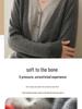 2025 Fall/Winter Women's Color Block V-Neck Cashmere Faux Two-Piece Cardigan