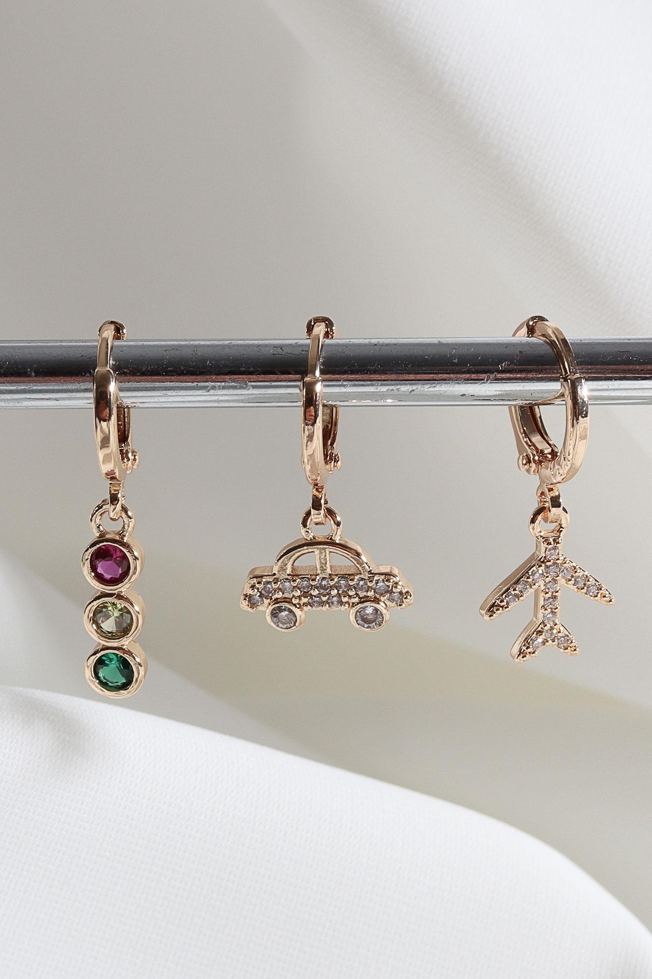 

Серьги-кольца из трех частей золотого цвета Vip Collection