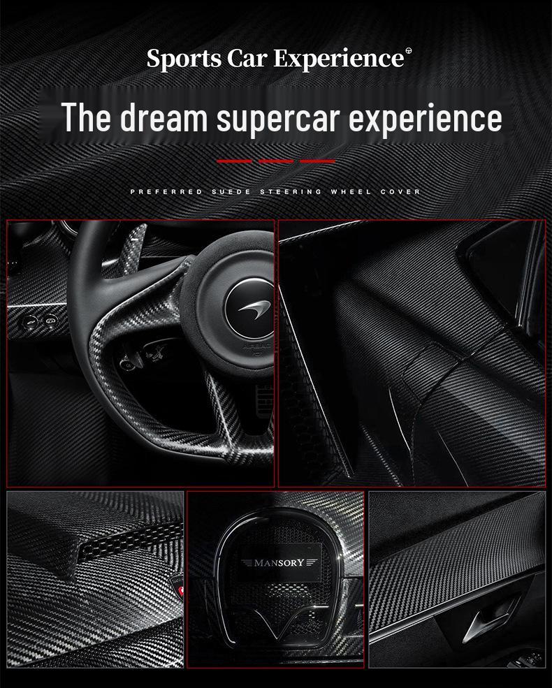 Roewe RX5/I5/I6/RX8/RX3/e5/e6/350 Carbon Fiber Steering Wheel Cover - Genuine Leather