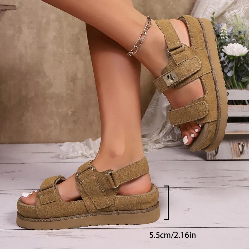 Damen Römische Flache Sandalen Lässige Bequeme Sandalen mit Dicker Sohle Absatzsteigerung Sommerschuhe Zapatos De Mujer