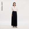 Women's Mid-Waist Pleated Wide-Leg Drapey Trousers