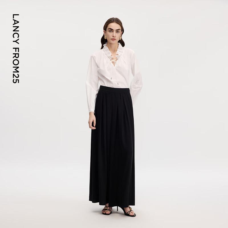 Women's Mid-Waist Pleated Wide-Leg Drapey Trousers
