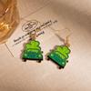 Irish Holiday Earrings Set Clover Lucky Car Lucky Ear Hook Jewelry
