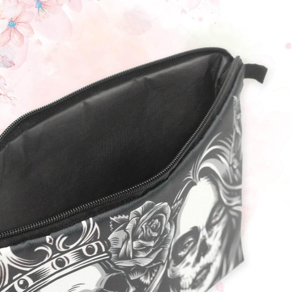 Storage Purse Makeup Bag Skull Pattern Makeup Pouch Small Cosmetic Bag  Men