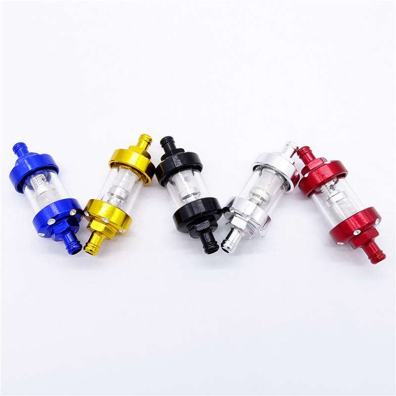 Univerzální 5 barev Motocyklový plynový palivový filtr Benzínový filtr Průhledné hadice Vnitřní otvor Sítko Příslušenství Moto