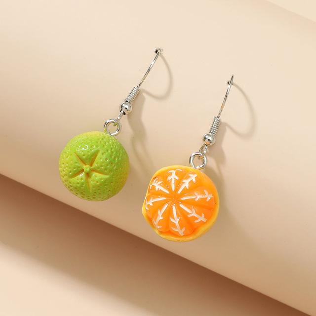 Teenager-Ohrring, Orange, Obst, Tropfen, zum Aufhängen, Lebensmittel-Ohrringe, Damen für Teenager, lustige weibliche Ohrringe, Schmuck, Geschenk, Edelstahl