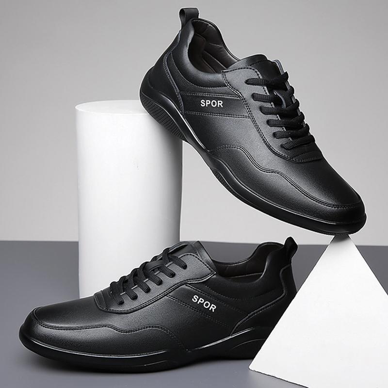 Fashion Men's Shoes Genuine Leather Breathable Spring Autumn Lace Up Comfortable Casual Outdoor Sneakers Shoes Fashion Non Slip Sneakers