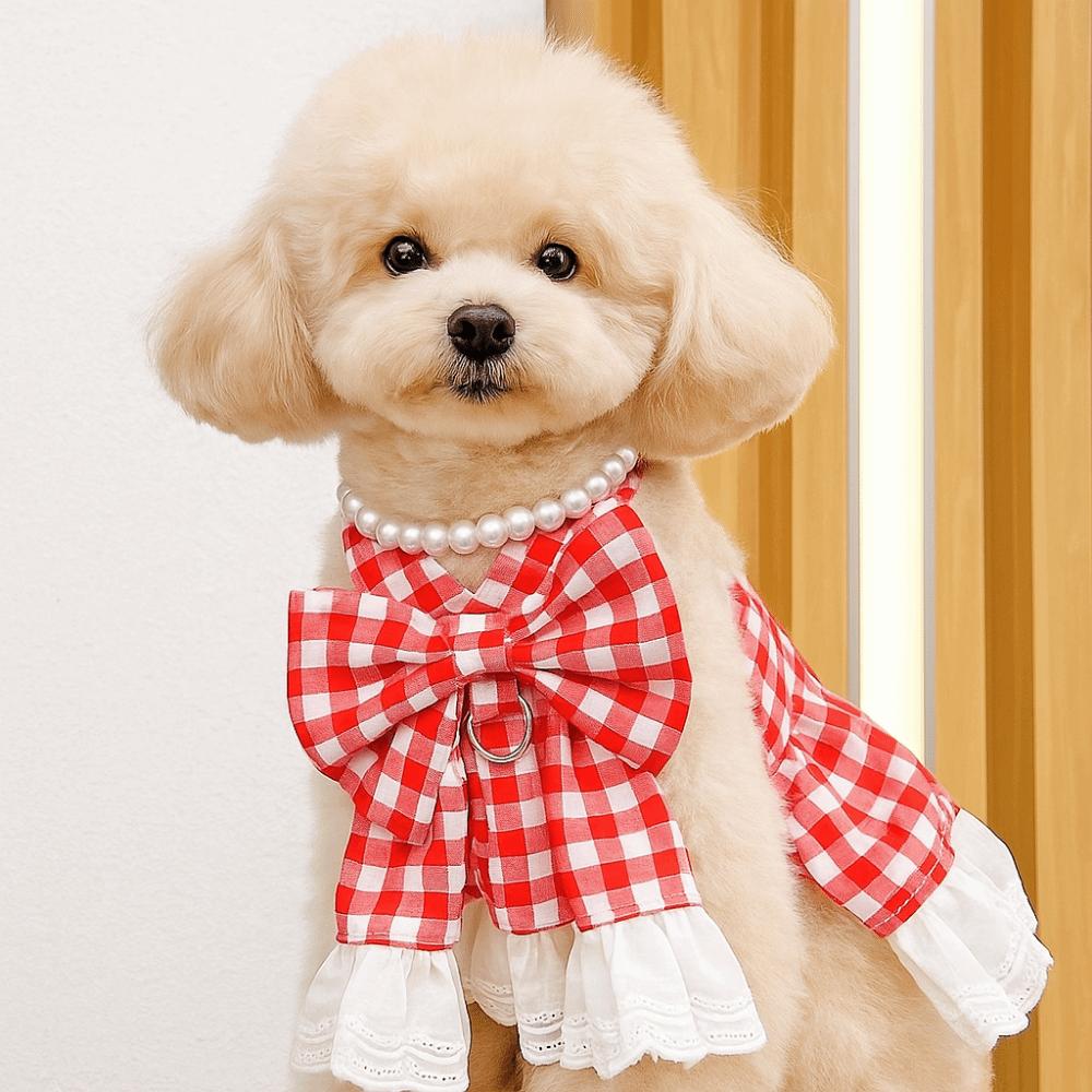 Soft Pet Summer Clothes Fashion Pet Dresses Pet Supplies Cat Plaid Skirt Small Animal