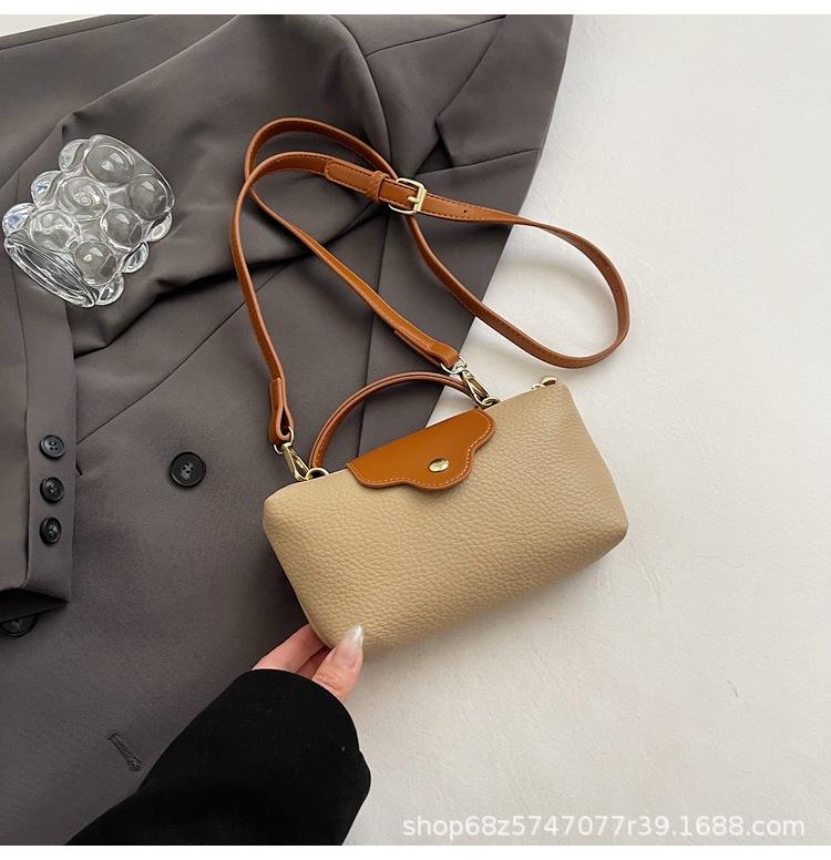 European and American new niche design, contrasting pebble pattern handbag, temperament, versatile casual crossbody coin purse for women