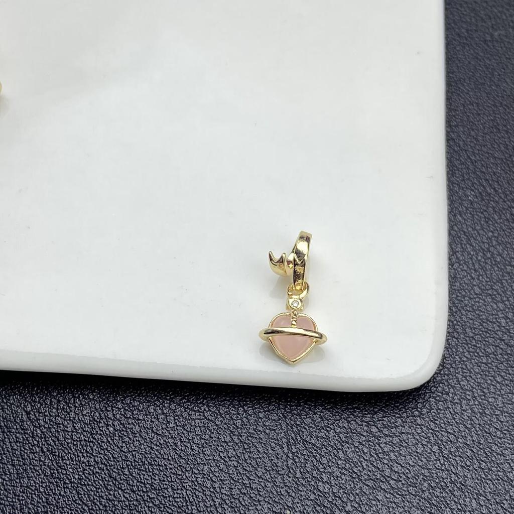 High Color Retention 3D Zircon Saturn Teardrop Pearl Spacer Bead Earrings for DIY Jewelry