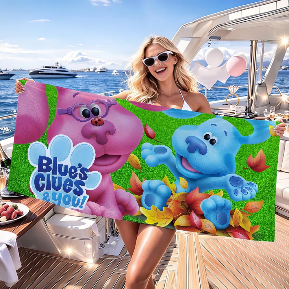 Cartoon B-Blues C-Clues and You Towel Quick Dry Absorbent Beach Towel for Sports, Fitness, Swimming and Outdoor Activities
