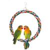 Bird Rope Swing Colorful Perch Climbing Toy for Parrots Budgie Parakeet Cockatiel Cockatoo Conure (S (7.5 inch)