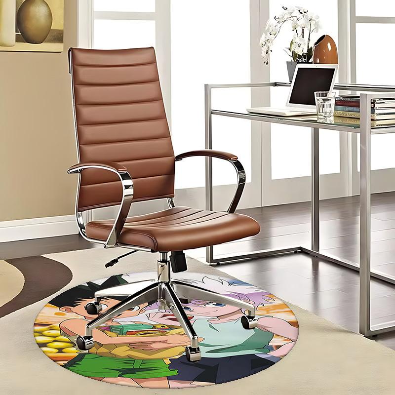 

1pc Hunter x Hunter Anime Design Round Carpet - Office Chair Mat, Non-Slip Rug for Home Decor, Living Room, Bedroom, Game Room, Dormitory, Seasonal Gi 80cm by 80cm