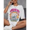 Dancing Skull Printed Female T-Shirts Cool Comfortable Tshirts Casual Fashion Tee Shirts Hip Hop Oversized Women Tops