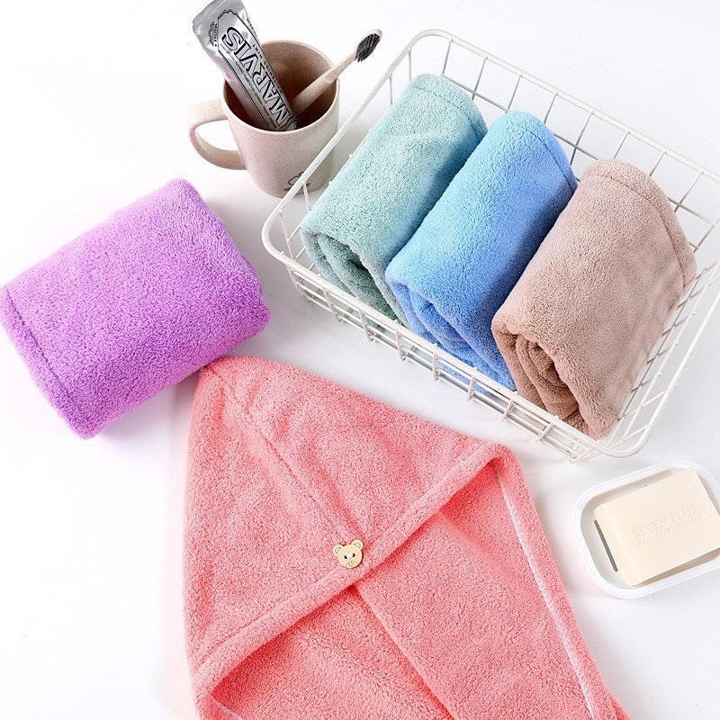 Cuffia per capelli ad asciugatura rapida da donna: Asciugamano Avvolgi Capelli in Pile Corallo Super Assorbente per Bagno e Shampoo