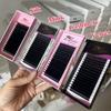 Custom 0.03 J B Curl Fluffy Dark Matte Black Volume Eyelash Extension Trays Cashmere Handmade  Eyelashes Velvet Lash Extension