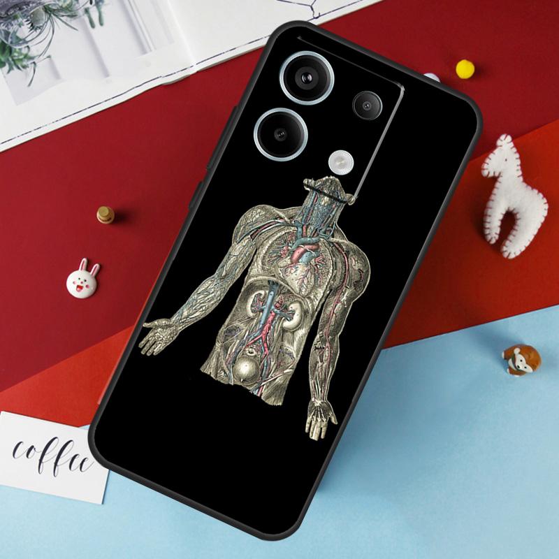 Human Anatomy Case For Xiaomi Redmi Note 13 Pro 14 12 11 10 15 Pro Plus Redmi 10C 12C 13C 14C 15C 15 Cover