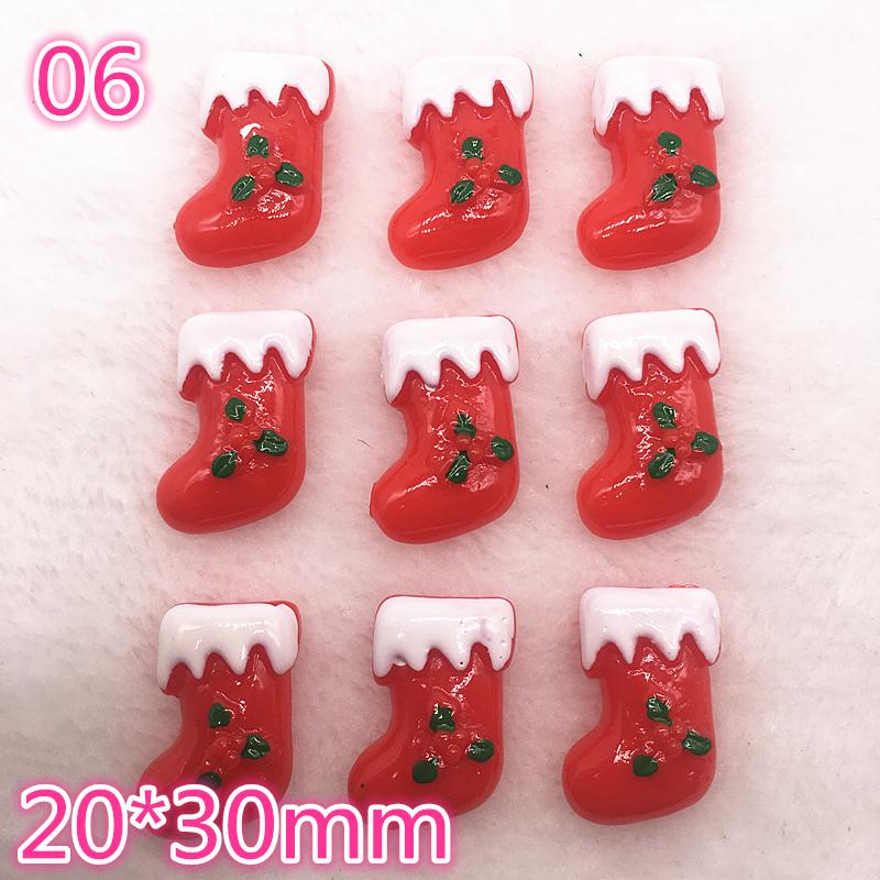 NEW 5Pcs Mixed Resin Christmas Series Crafts Flat Back Cabochon DIY Jewelry Making