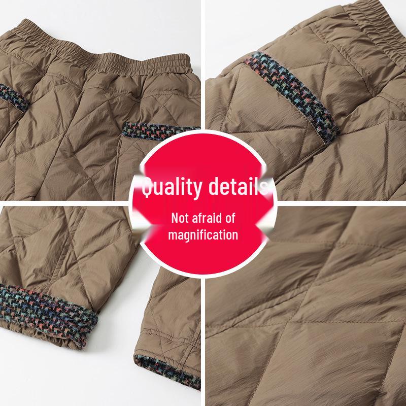 Chic High-Waisted Goose Down Winter Pants for Middle-Aged Women