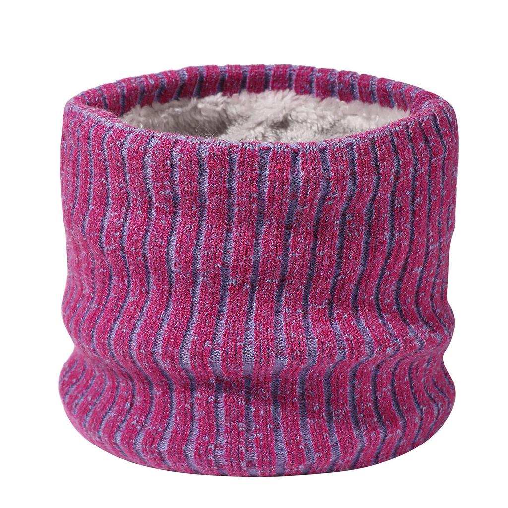 Men and Women's Autumn and Winter Solid Thicken Warm Neck Gaiter Couple's Fashion Striped Knitted Woolen Fleece Lined Neck Warmer