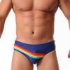 Men's  Fashion Sexy Swim Brief Sexy Stripes UXH Brand Swimsuit for Men Surfing Swimwear Beach Shorts