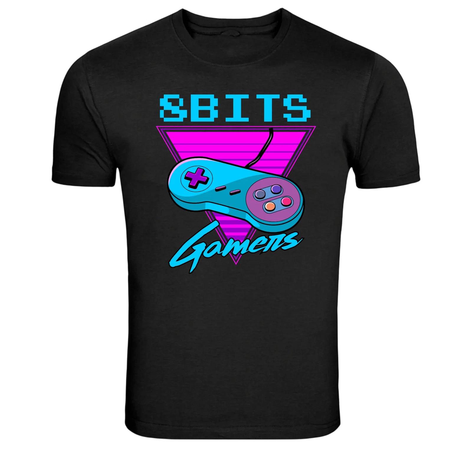 

8 Bits Gamers Retro Video Game Controller Neon T-Shirt 4XL