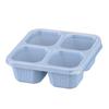 Square Plastic Snack Box with Lid 4 Compartment Food Container for Dry Fruits, Nuts, Tea Snacks (Nordic Style)