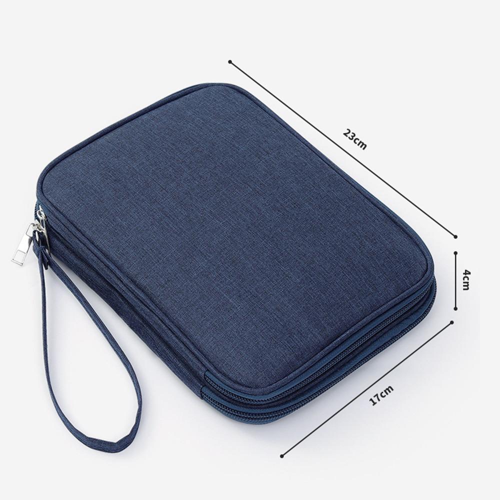 Portable Double Layer Digital Storage Pouch Travel Headphone Data Cable Storage Bag Solid Color Waterproof Travel Cable Bag