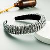 Baroque Sponge Hairband Beads Rhinestone Hair Hoop Fashion Vintage Hair Accessories  Party