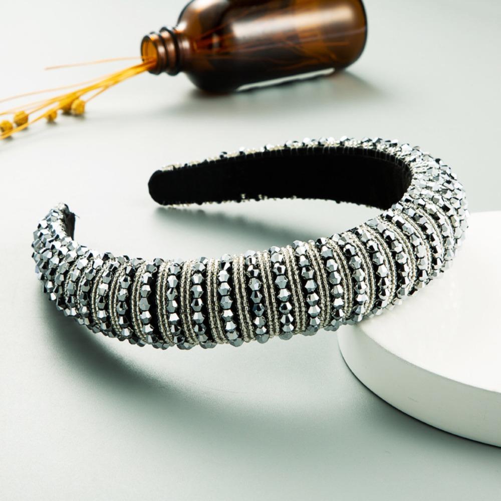 Beads Baroque Crystal Headband Elegant Rhinestone Hair Hoop Fashion Vintage Hair Accessories Women Style 9