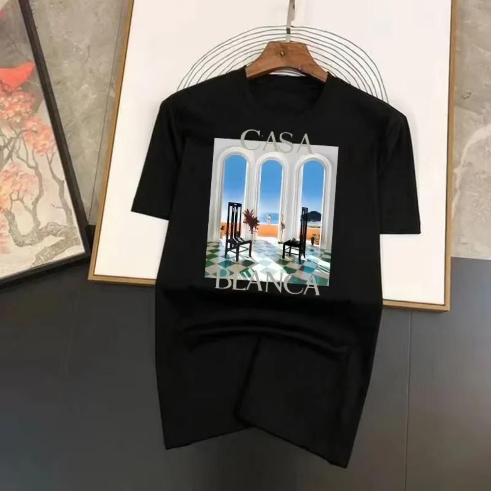 Vintage High Street CASA T-Shirt Printed Plus Size Hip Hop Tees Harajuku Casual Loose Women Men Short Sleeve Tops