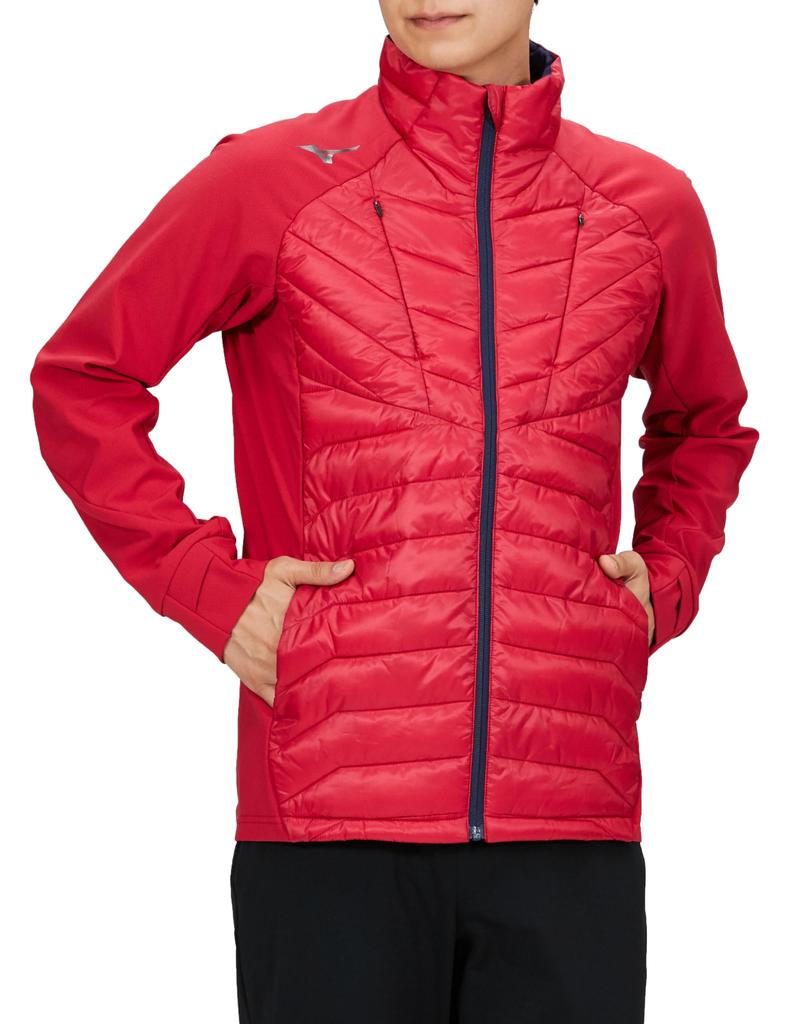 Mizuno Techfill Hybrid Training Cold Weather Ski Patrol Size 32MEA535 Jacket, Protection, Moisture-Wicking, Heat-Retaining, Washable, Red, XS,