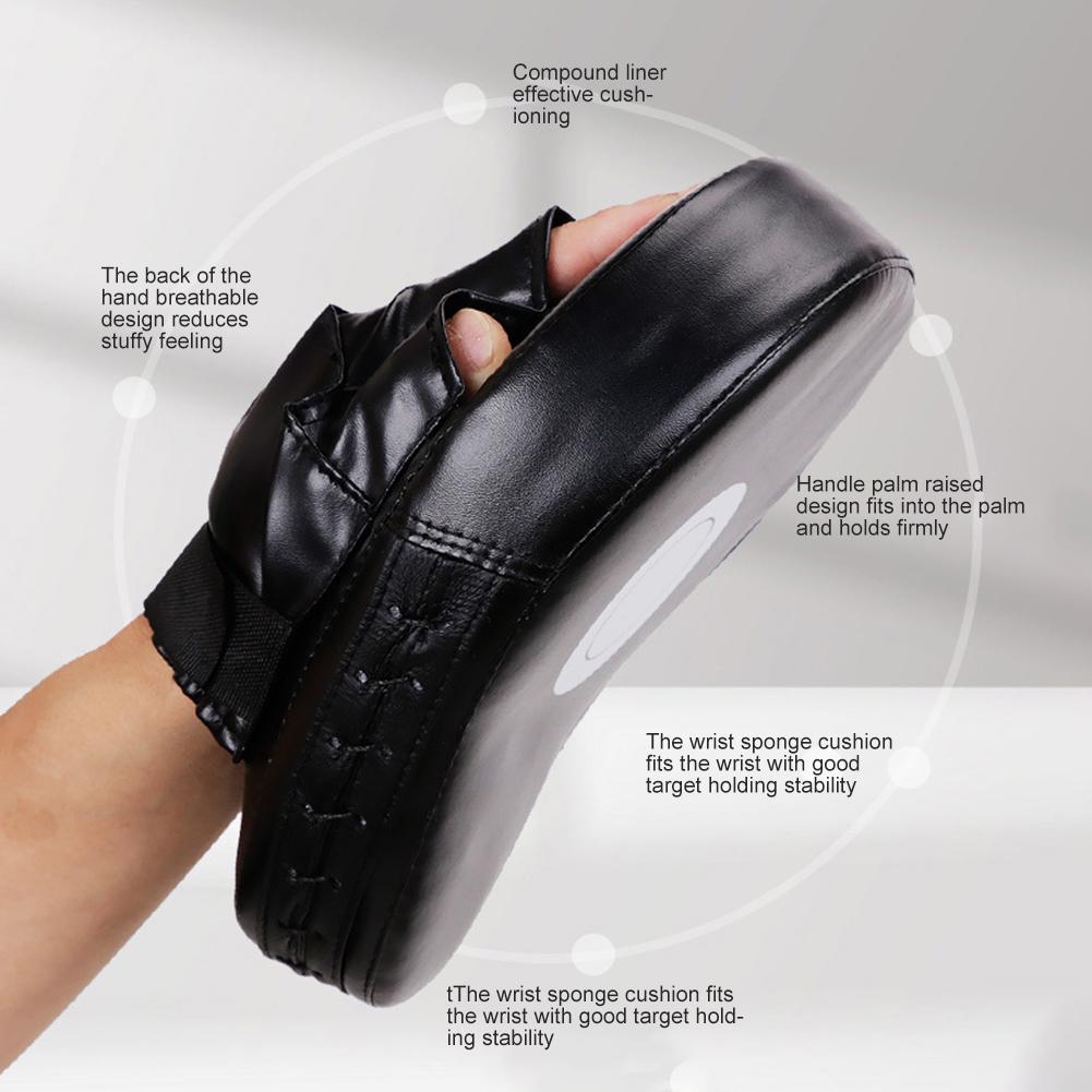 Curved Boxing Hand Target PU Leather 5-Finger Hand Target Breathable Curved Punching Mitts Kickboxing Pads for Men Women Gym