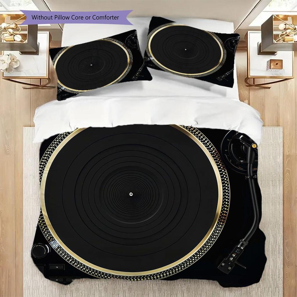 1PC Music, guitar Theme Bedding Quilt Set Quilt Cover Pillowcase Home Decoration Birthday Gift (1 * duvet cover + 2 * pillowcase, without core)