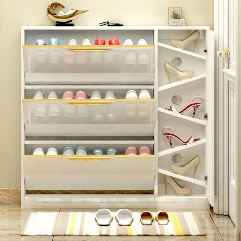 15cm Ultra-thin Shoe Cabinet Light Luxury Shoe Cabinet PianoPaint Home Entrance Narrow Space Saving Shoe Rack Wood Furniture