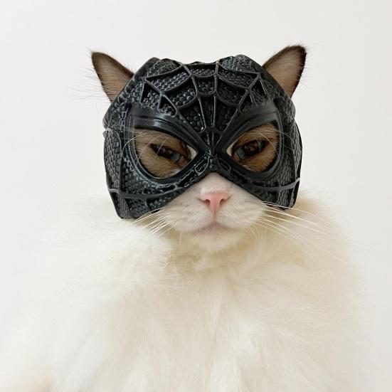 Bat Cat Avenger Face Cushion Halloween Cat Bat Cosplay Hat 3D Printed Cat Dress-up Prop Pet Costume Accessory for Parties