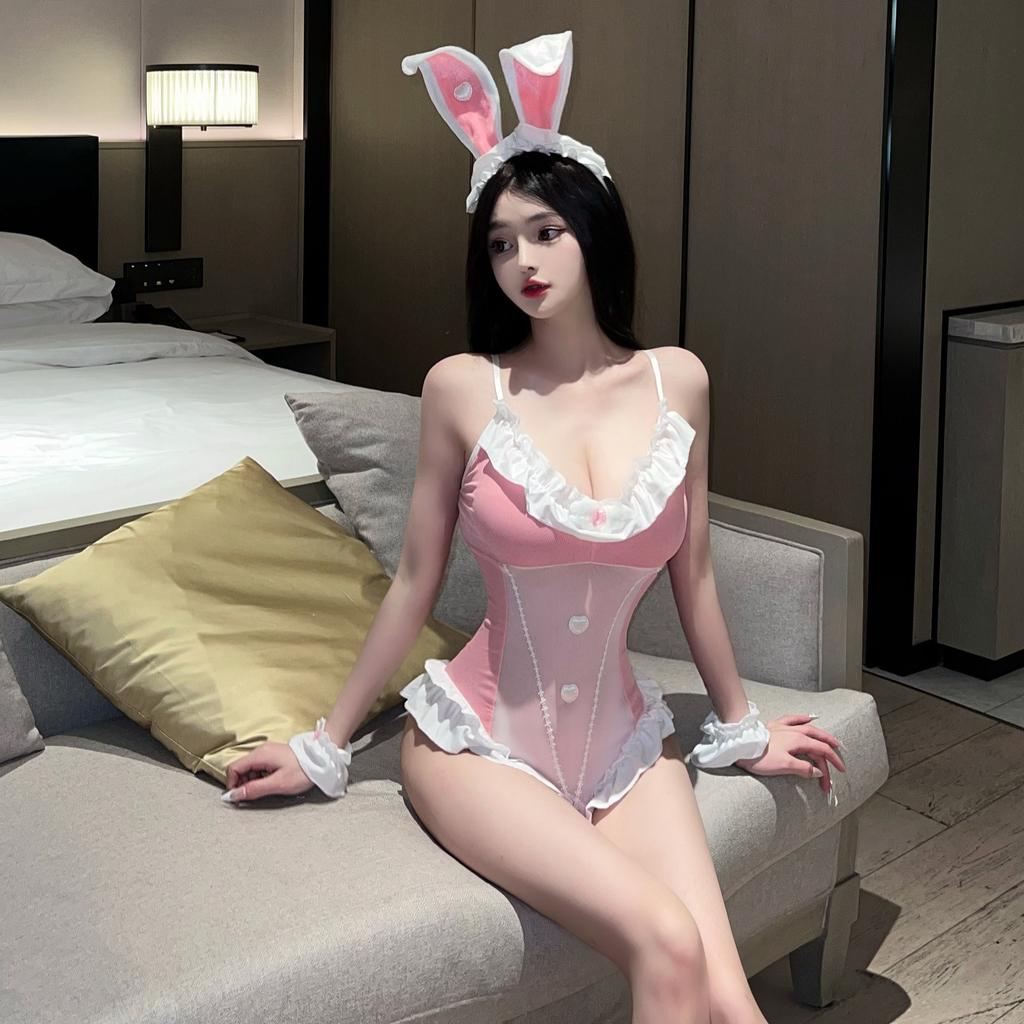 Sex underwear, sexy pink cute bunny girl suit, dead tank water onesie free-to-open file