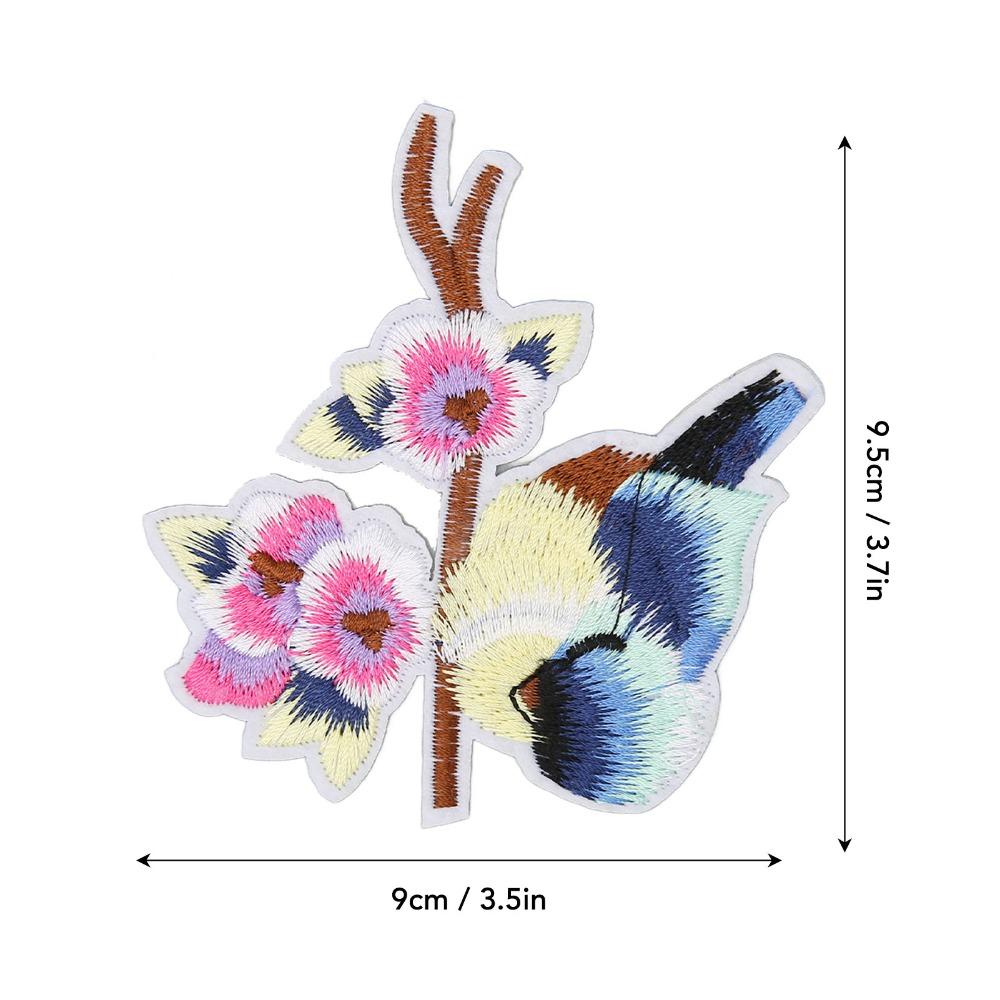 10pcs Bright Colors Embroidery Patches Bird Flower Style Sew On Patches Iron On Patches For Clothes