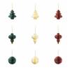 Solid Color Christmas Tree Pendant Paper Christmas Tree Decoration  Home