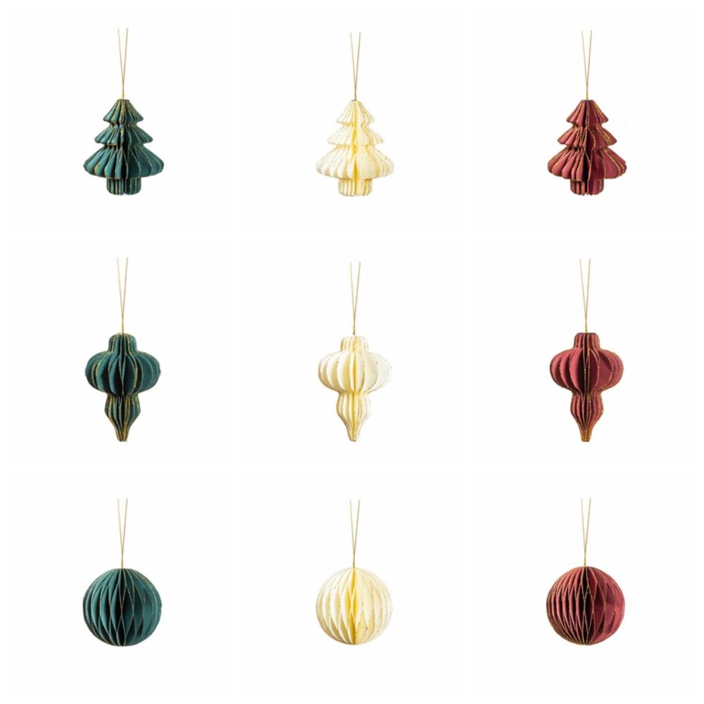 Solid Color Christmas Tree Pendant Paper Christmas Tree Decoration Home