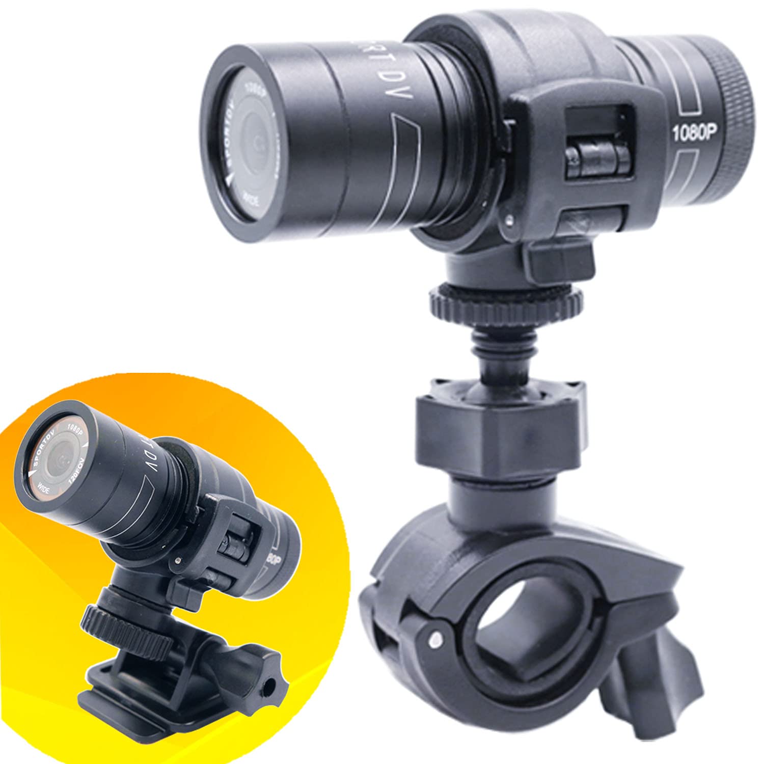 

CHURACY Мотоциклетный Велосипедный Видеорегистратор 2 Мегапикселя Широкоугольный Мотоциклетный Видеорегистратор чёрный