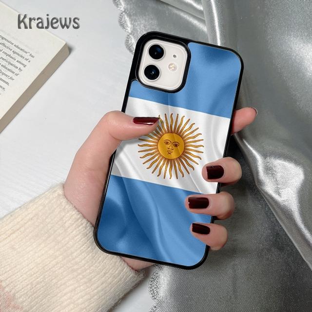 Krajews Argentina Flag soft Phone Case Cover For iPhone 17 Air 16 15 14 plus 12 13 pro max coque Shell Fundas